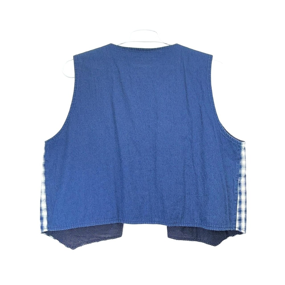 Vintage Foxwood Fashions Women's Cotton Farm Scene Amish Cottage Core Vest XL - Picture 2 of 9
